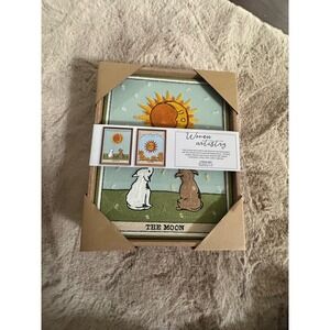BP Home Woven Artist Tarot Sun and Moon Embroidered Framed Wall Art‎ 2 Piece Set